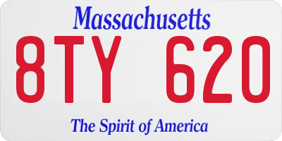 MA license plate 8TY620