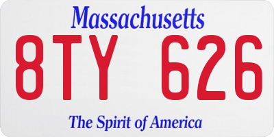 MA license plate 8TY626