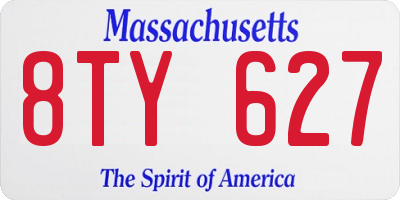 MA license plate 8TY627