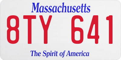 MA license plate 8TY641