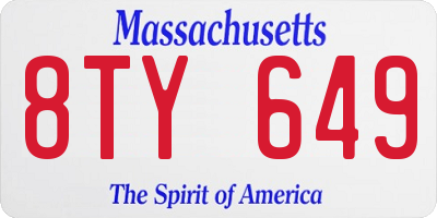 MA license plate 8TY649