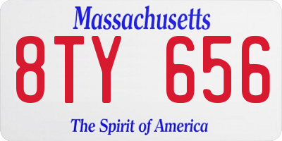 MA license plate 8TY656