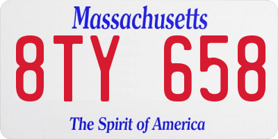 MA license plate 8TY658