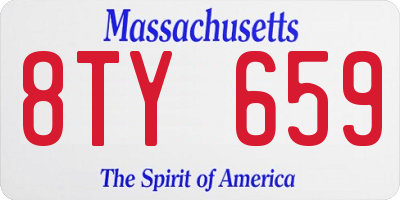 MA license plate 8TY659