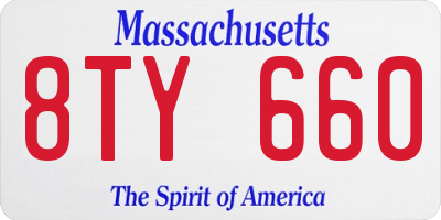 MA license plate 8TY660