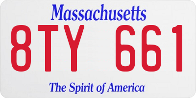 MA license plate 8TY661