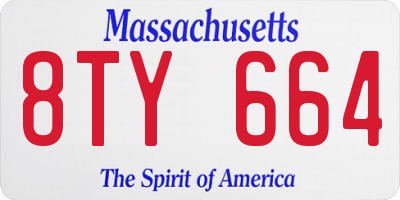 MA license plate 8TY664