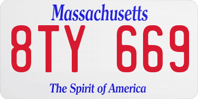 MA license plate 8TY669