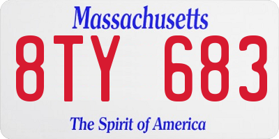MA license plate 8TY683