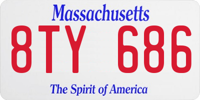 MA license plate 8TY686