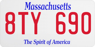 MA license plate 8TY690