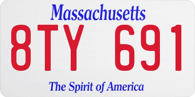 MA license plate 8TY691