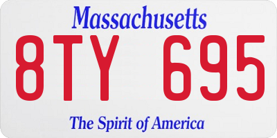 MA license plate 8TY695