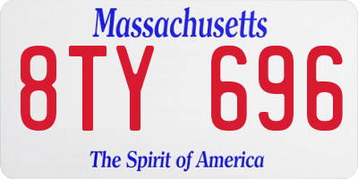 MA license plate 8TY696