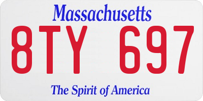 MA license plate 8TY697
