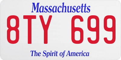 MA license plate 8TY699