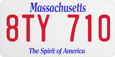 MA license plate 8TY710