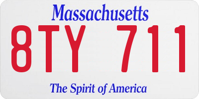 MA license plate 8TY711