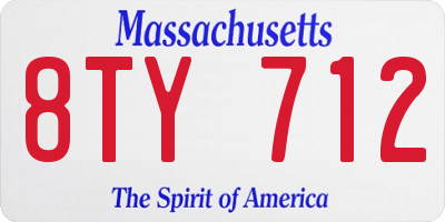 MA license plate 8TY712