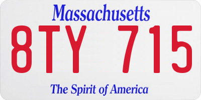 MA license plate 8TY715