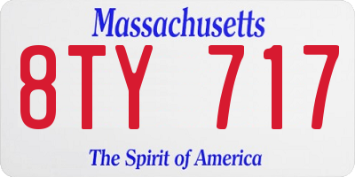 MA license plate 8TY717