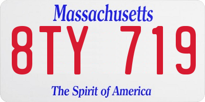 MA license plate 8TY719