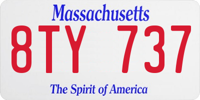 MA license plate 8TY737