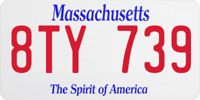 MA license plate 8TY739