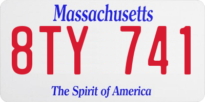MA license plate 8TY741