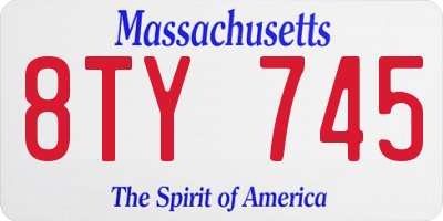 MA license plate 8TY745