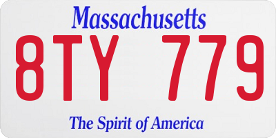 MA license plate 8TY779