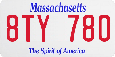 MA license plate 8TY780
