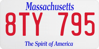 MA license plate 8TY795
