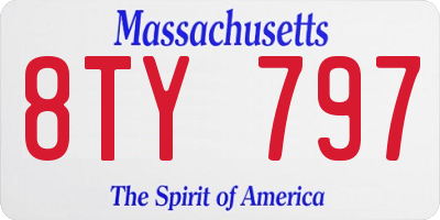 MA license plate 8TY797