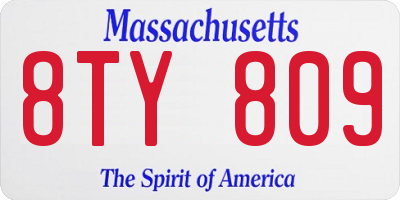 MA license plate 8TY809