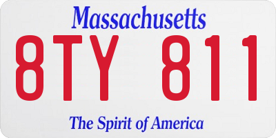 MA license plate 8TY811
