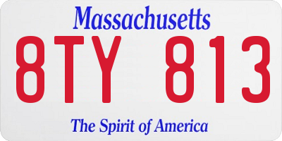 MA license plate 8TY813