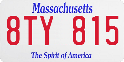 MA license plate 8TY815