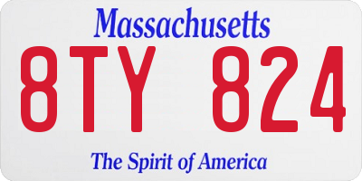 MA license plate 8TY824