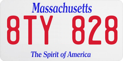 MA license plate 8TY828