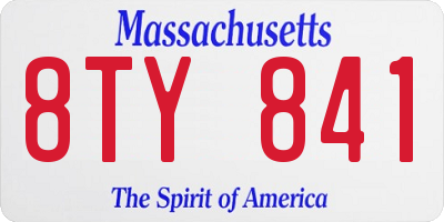 MA license plate 8TY841