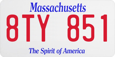 MA license plate 8TY851