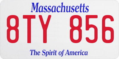 MA license plate 8TY856