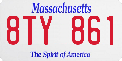 MA license plate 8TY861