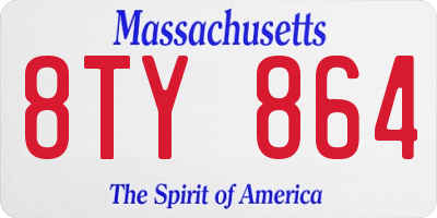 MA license plate 8TY864