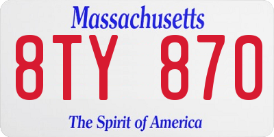 MA license plate 8TY870