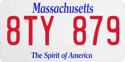 MA license plate 8TY879