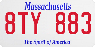MA license plate 8TY883
