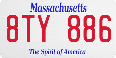 MA license plate 8TY886