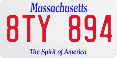 MA license plate 8TY894